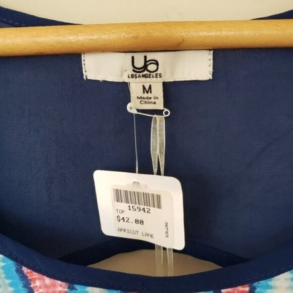 NWT Ya Los Angeles | Open Back Print Tank Blouse Size Medium - Picture 3 of 5